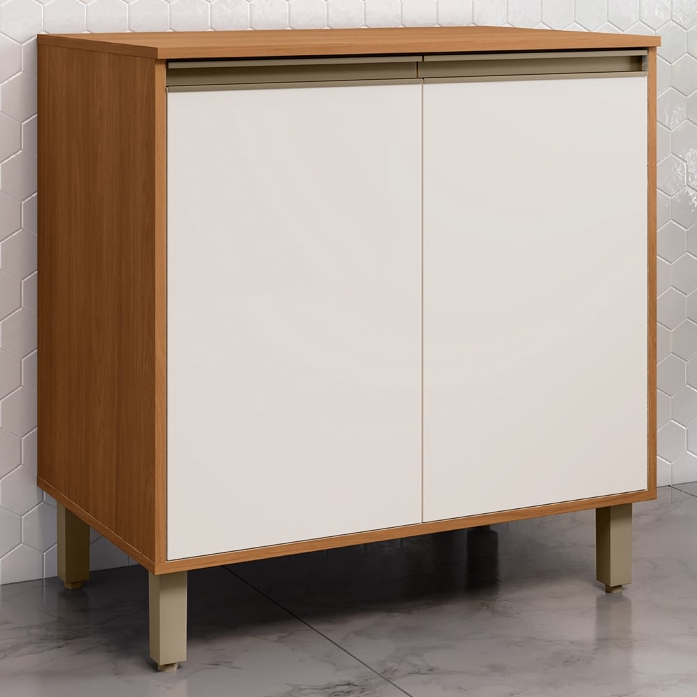 Balcão de Cozinha 80cm 2 Portas Versato Cinamomo/Off H02 - Mpozenato