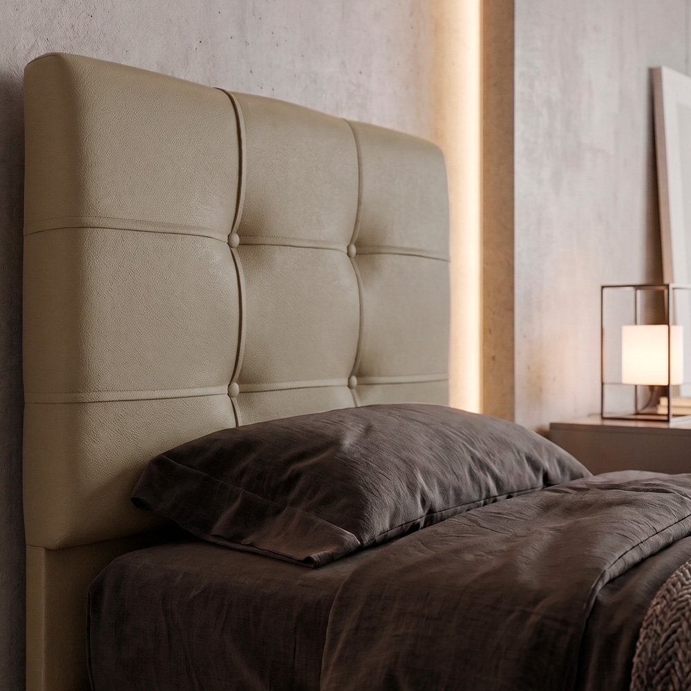 Cabeceira Solteiro Cama Box 90 cm London Sintético Areia - JS Móveis