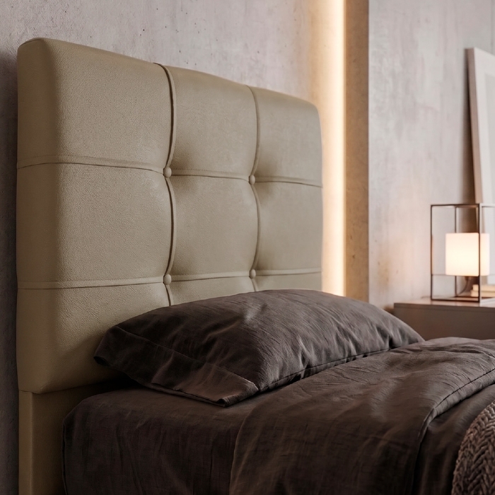 Cabeceira Solteiro Cama Box 90 cm London Sintético Areia - JS Móveis
