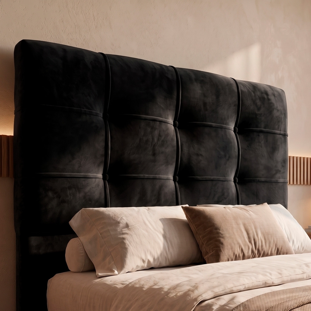 Cabeceira Cama Box Casal Queen 160cm London Veludo Preto - JS Móveis