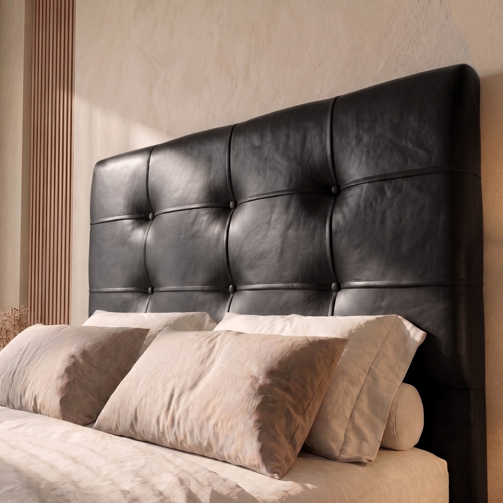 Cabeceira Casal Cama Box 195 cm London Corano Preto - JS Móveis