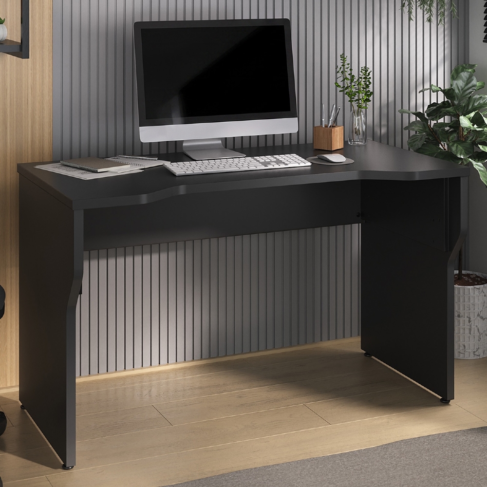 Mesa Para Computador Escrivaninha 120cm Level Preto A06 - Mpozenato