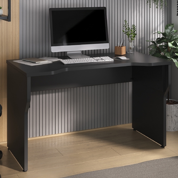 Mesa Para Computador Escrivaninha 120cm Level Preto A06 - Mpozenato