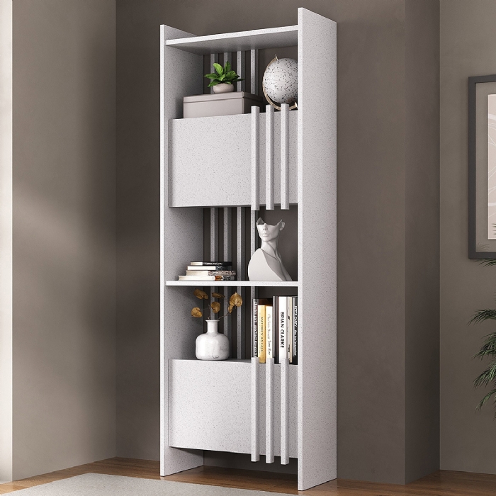 Estante Livreiro 64cm 2 Portas e Nichos Atria Terrazza A06 - Mpozenato