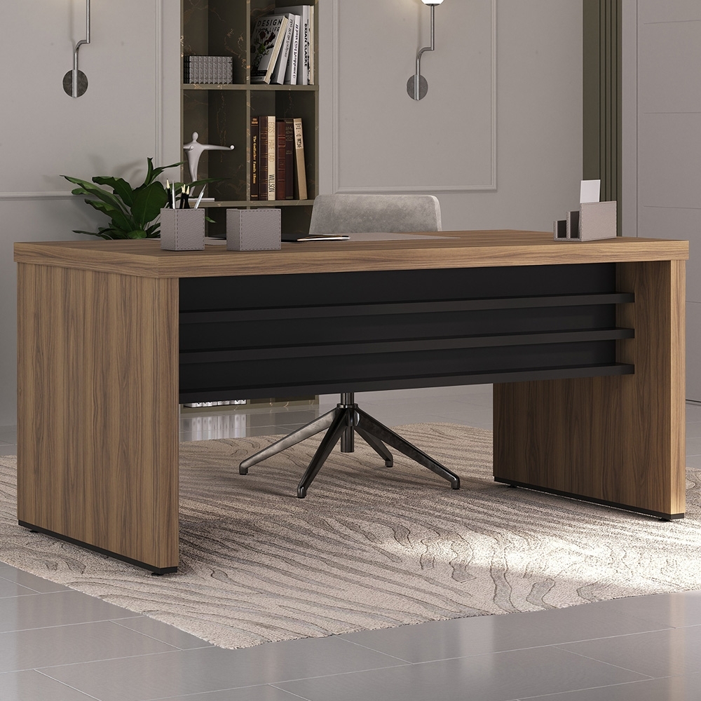 Mesa para Escritório 158cm Tamburato Corp A06 Nogal/Preto - Mpozenato