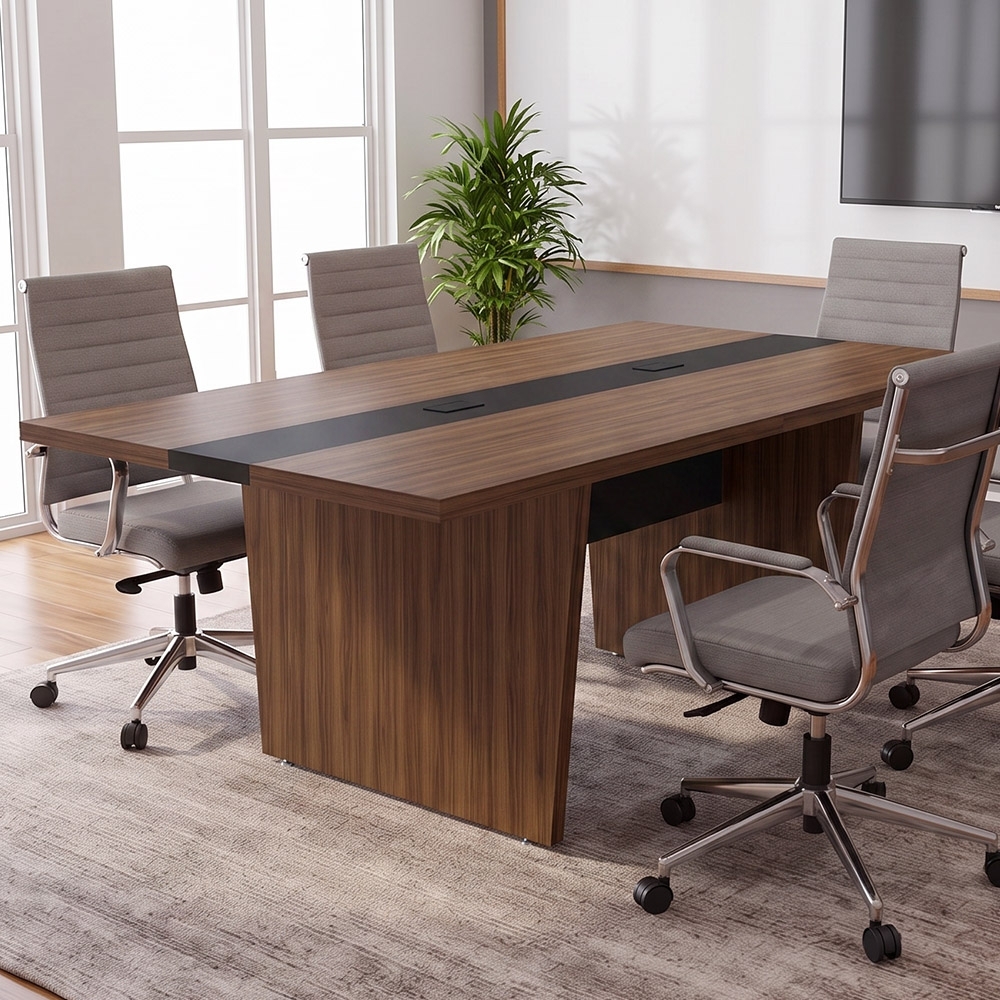 Mesa Para Escritório Reunião 179cm Nexus Nogal/Preto A06 - Mpozenato