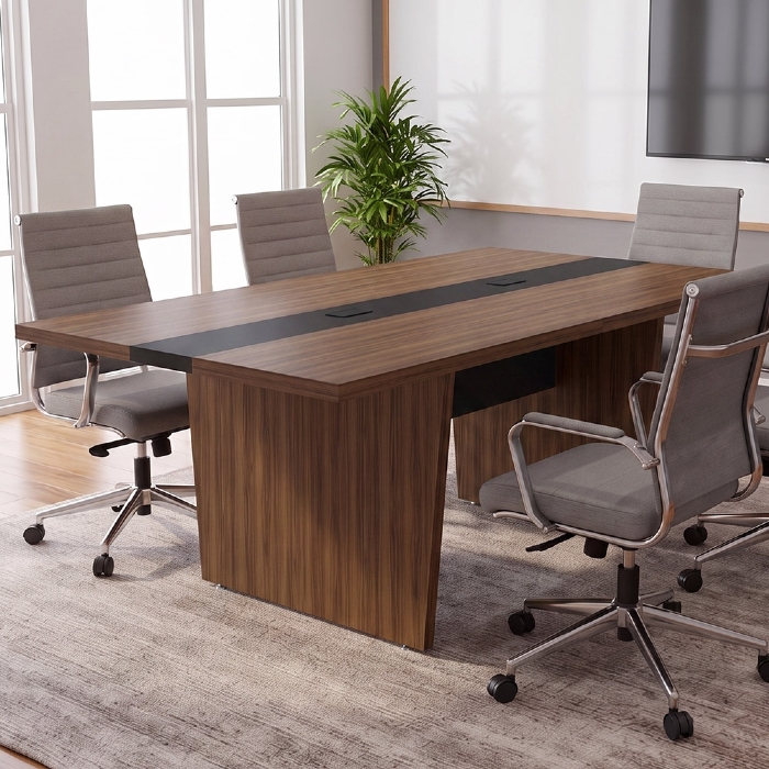Mesa Para Escritório Reunião 179cm Nexus Nogal/Preto A06 - Mpozenato