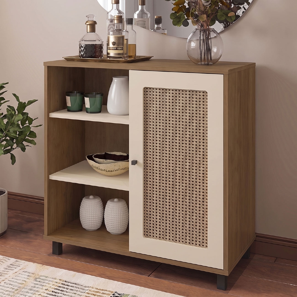 Buffet Aparador 80cm 1 Porta Sofie Cinamomo/Off White A09 - Mpozenato