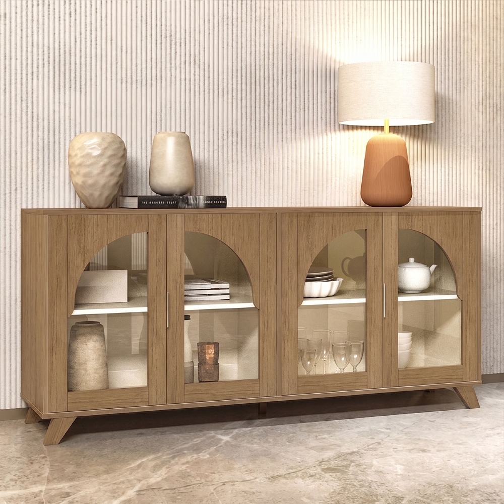 Buffet Aparador 160cm 4 Portas Prestige Cinamomo/Off White A09 - Mpozenato