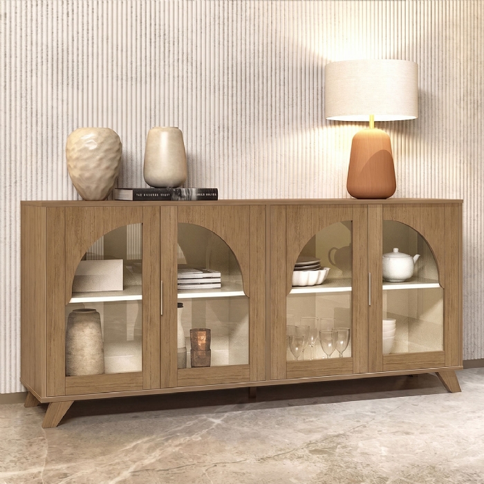 Buffet Aparador 160cm 4 Portas Prestige Cinamomo/Off White A09 - Mpozenato