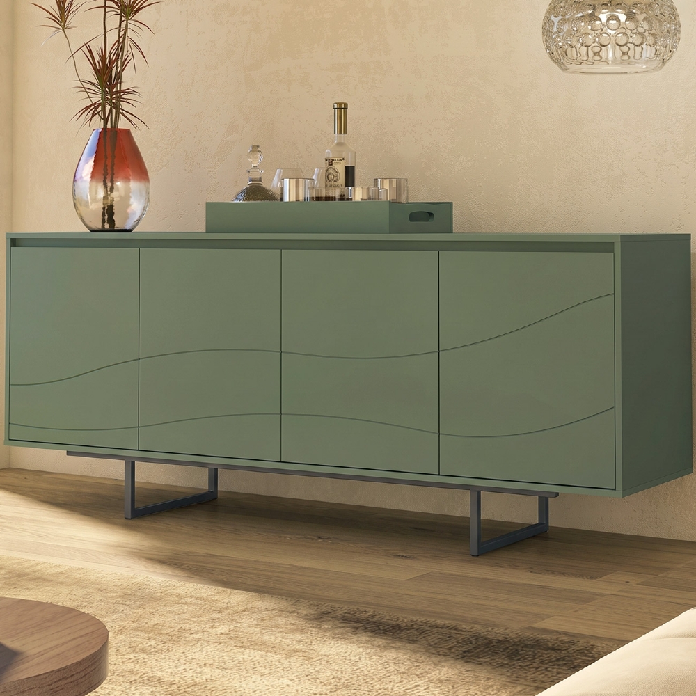 Buffet Aparador 180cm 4 Portas Maui Menta A09 - Mpozenato