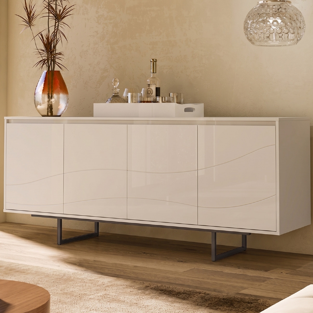 Buffet Aparador 180cm 4 Portas Maui Off White A09 - Mpozenato