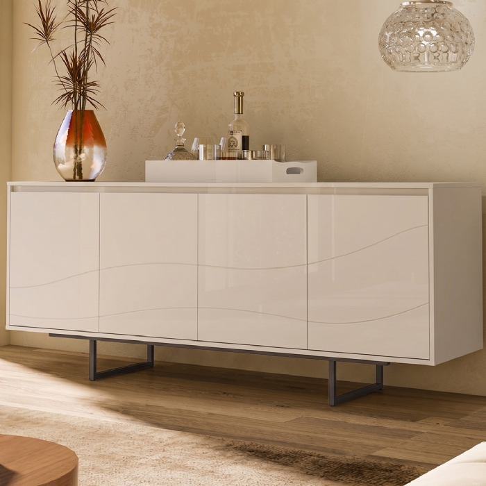 Buffet Aparador 180cm 4 Portas Maui Off White A09 - Mpozenato