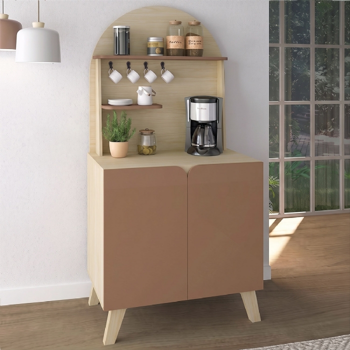 Aparador Cantinho do Café 80cm Sierra Naturale/Terracota A09 - Mpozenato