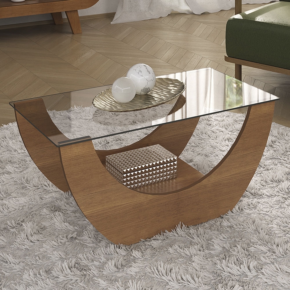 Mesa de Centro Baixa Para Sala Retangular Breeze Cinamomo A09 - Mpozenato