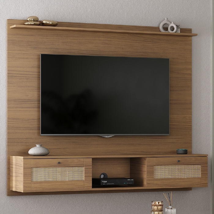 Painel TV 65 Pol 160cm 2 Portas Tulum Carvalho A09 - Mpozenato