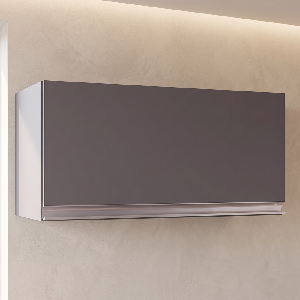Armário Aéreo 60cm Porta Basculante Andréia Cinza - AJL Móveis