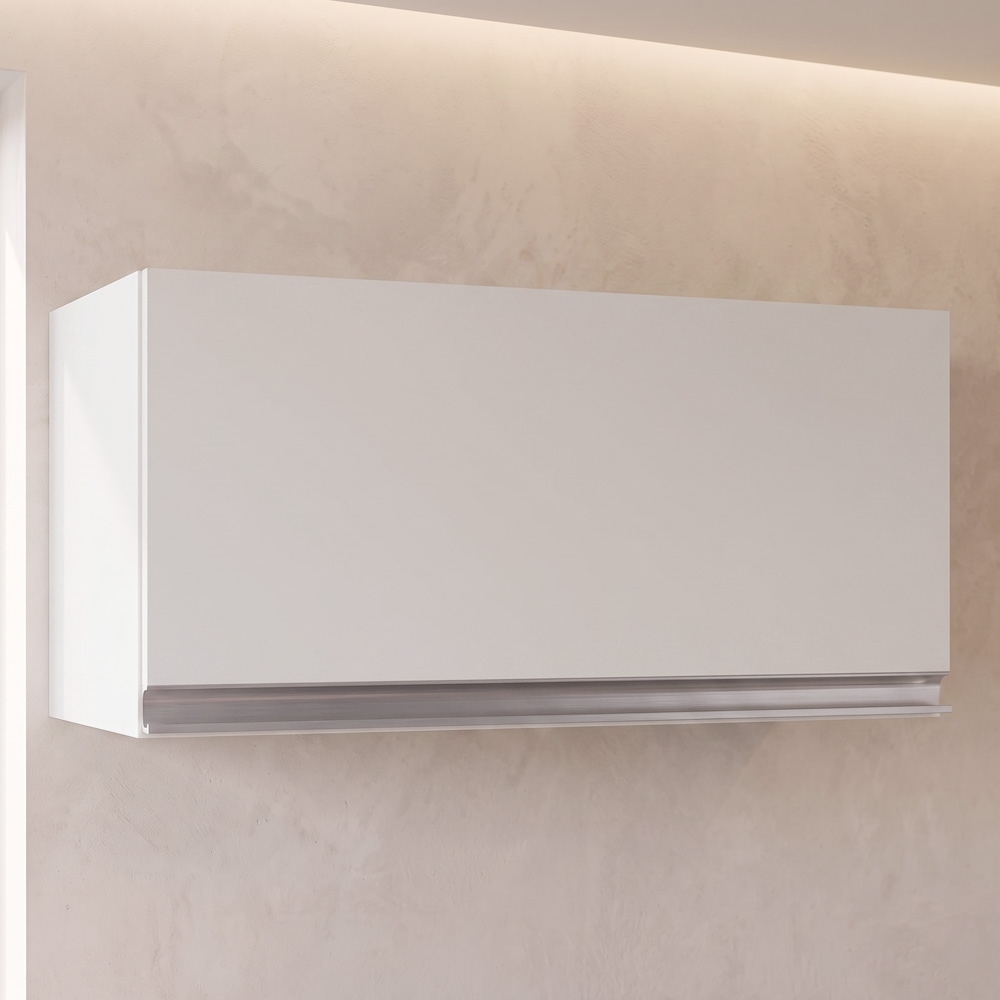 Armário Aéreo Geladeira 60cm 1 Porta Basculante Andréia Branco - AJL Móveis