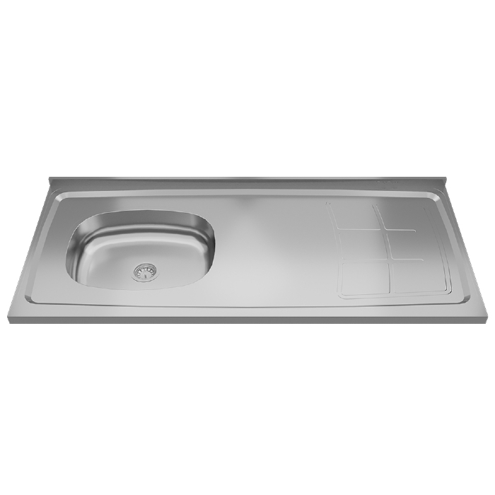 Pia de Cozinha com Cuba Deslocada Esquerda Ávila 120cm Aço Inox G01 - Mpozenato