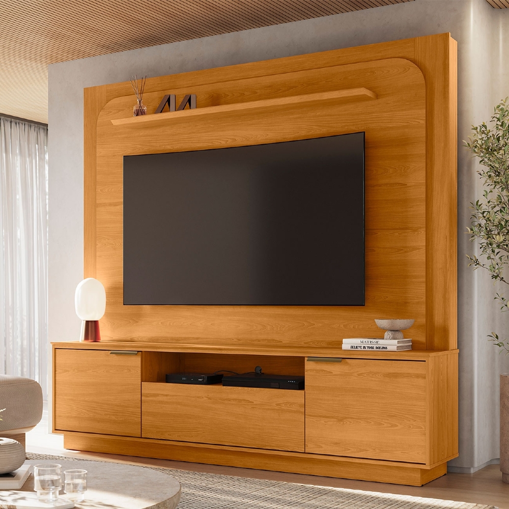 Estante Painel TV 75 Pol 200cm Oscar Cinamomo Z10 - Mpozenato