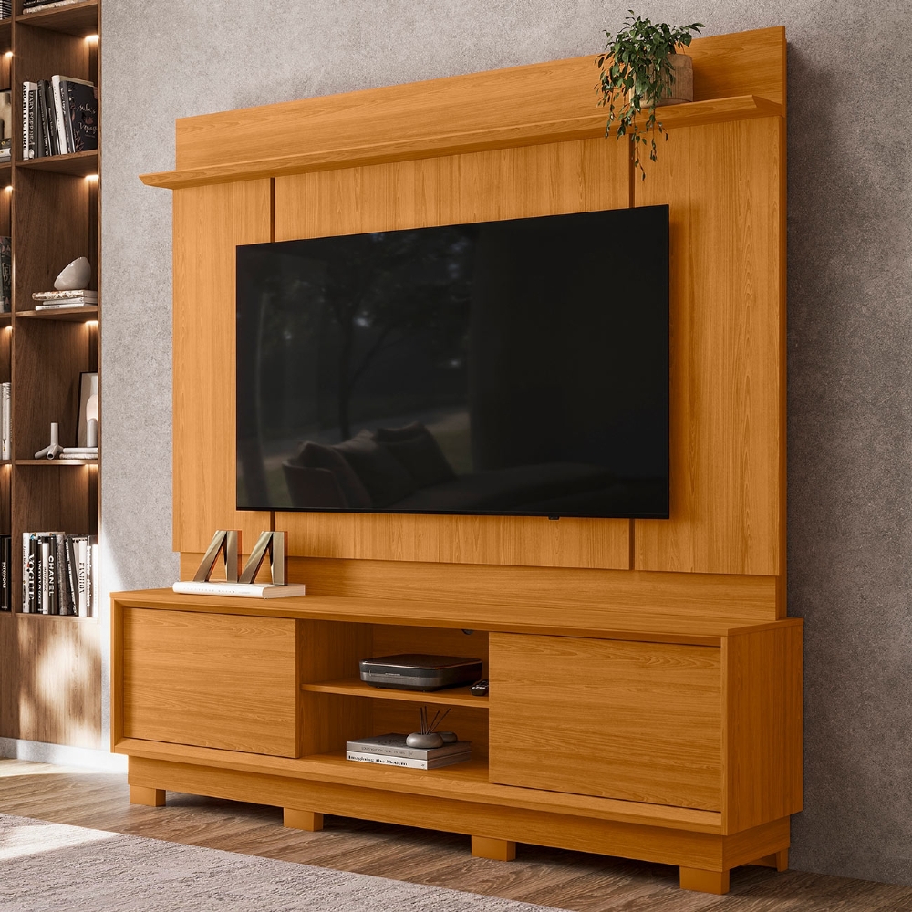 Estante Painel TV 75 Pol 184cm Com Pés Dara Cinamomo Z10 - Mpozenato