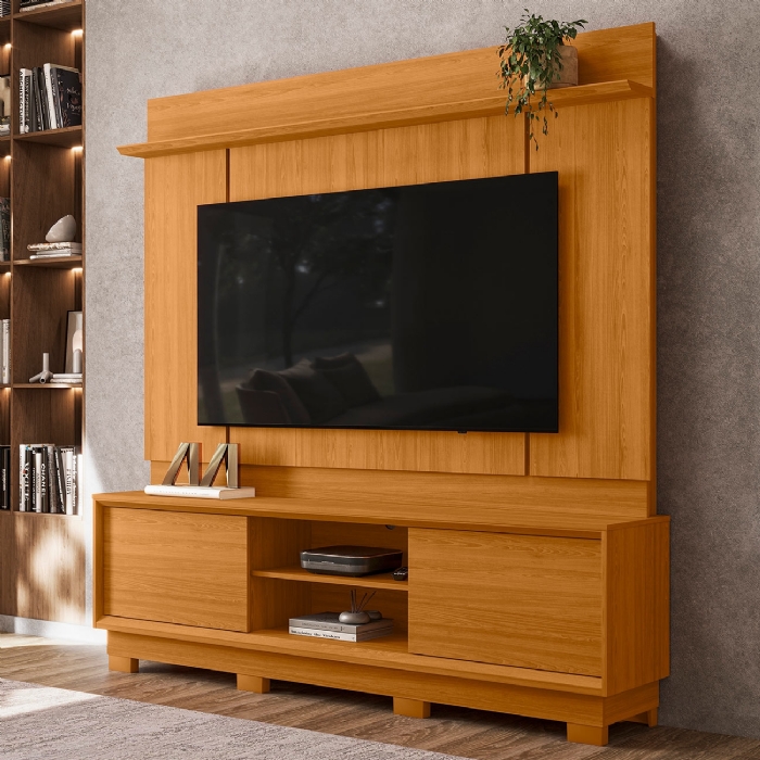 Estante Painel TV 75 Pol 184cm Com Pés Dara Cinamomo Z10 - Mpozenato