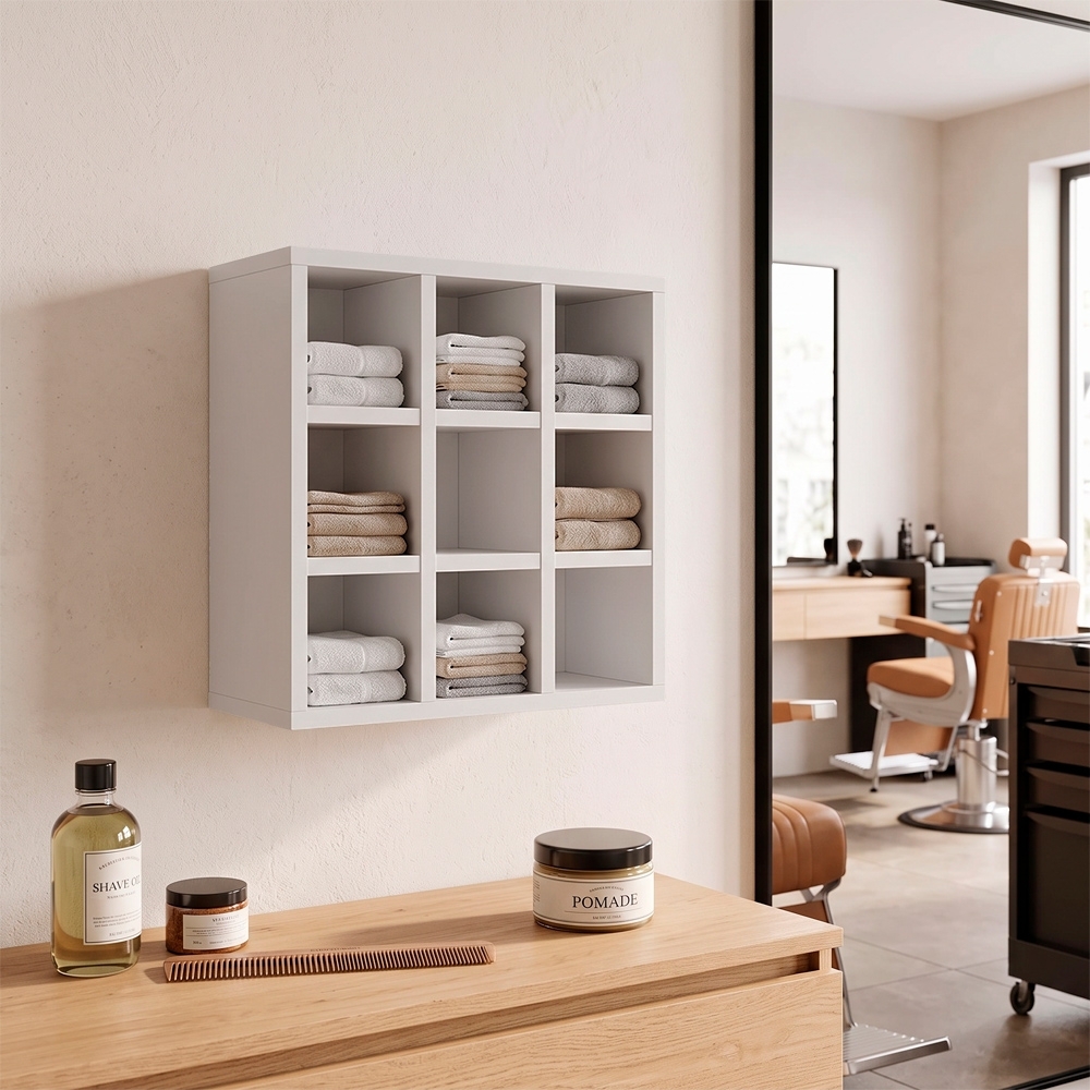 Nicho Decorativo Porta Toalha Barbearia Branco  - AJL Móveis