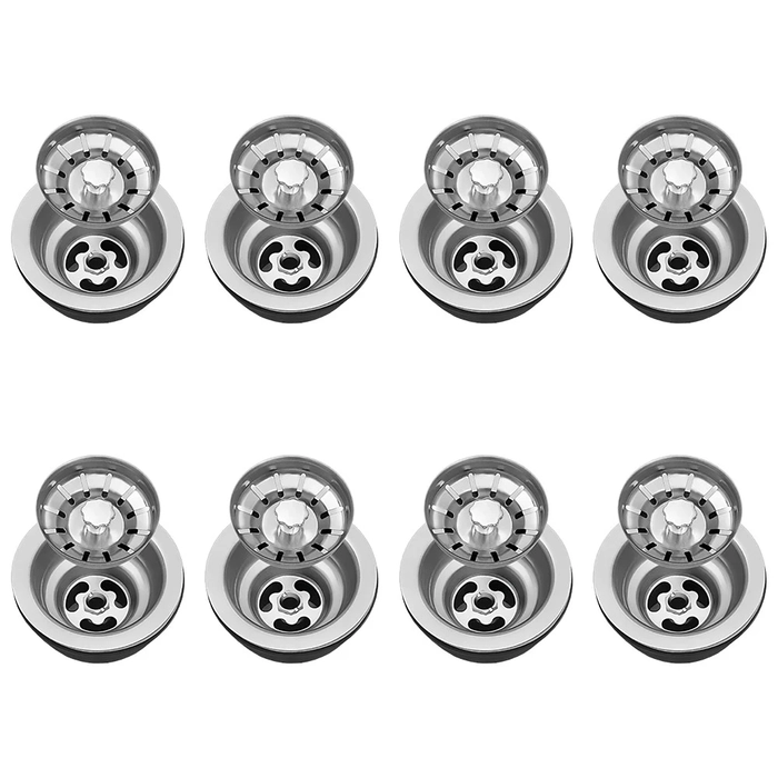 Válvula para Pia Kit 8 Aço Inox 3.1/2 G01 Cromado - Mpozenato