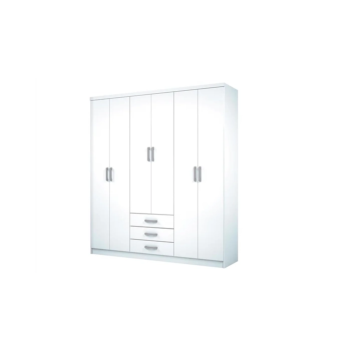 Guarda Roupa Caju 6 Portas de Abrir Branco - Henn