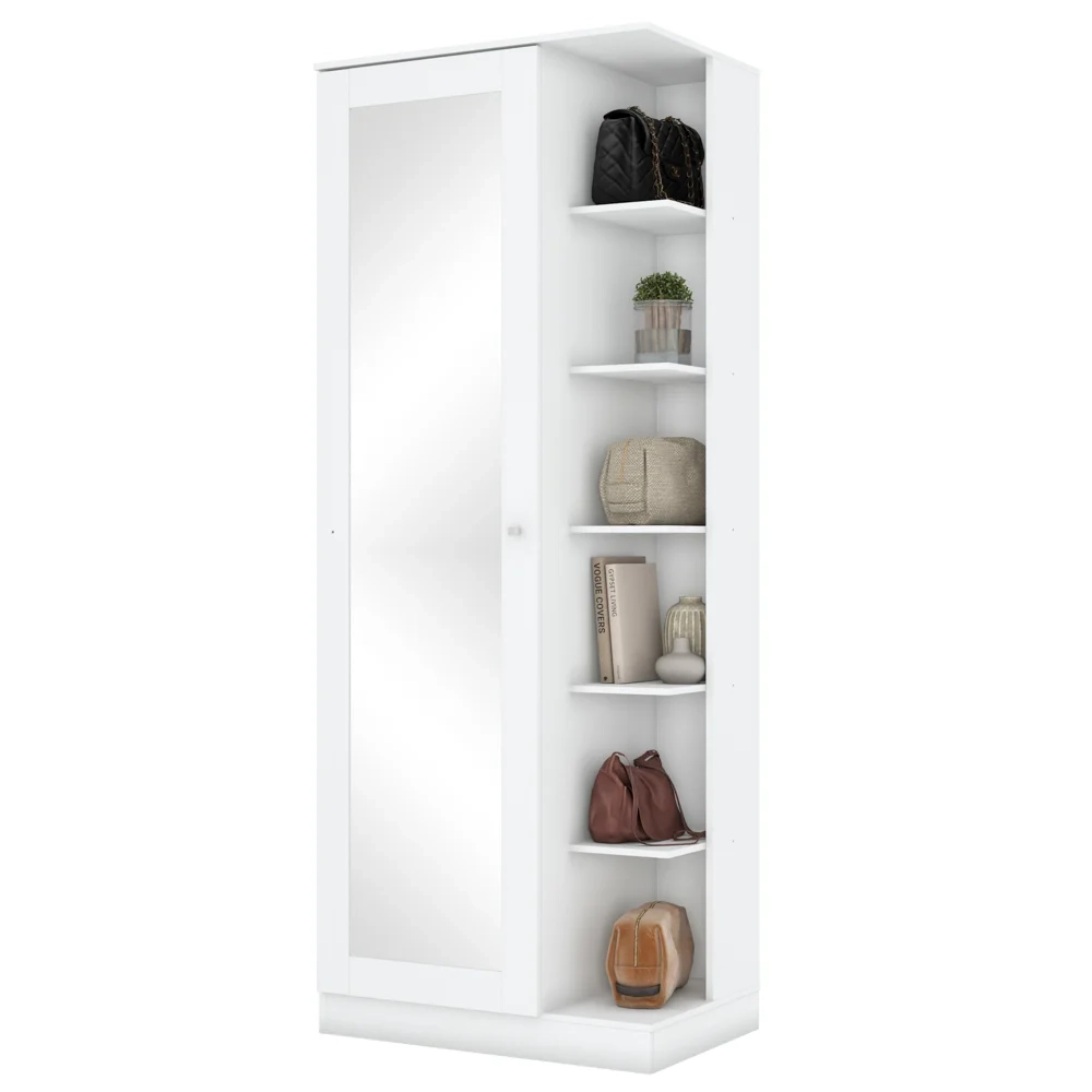 Sapateira 1 Porta com Espelho Duetto Branco - Henn