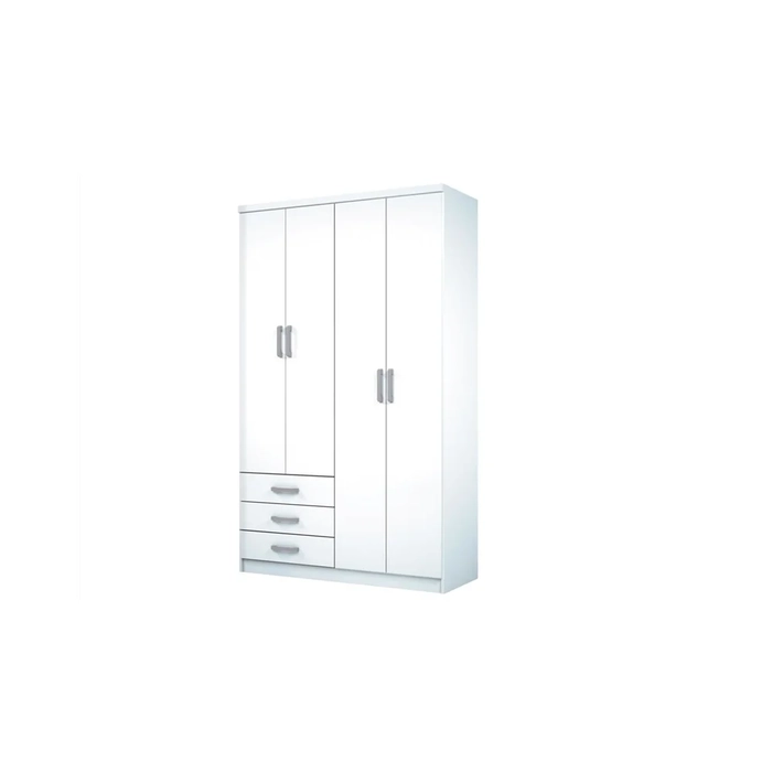 Guarda Roupa Caju 4 Portas de Abrir Branco - Henn