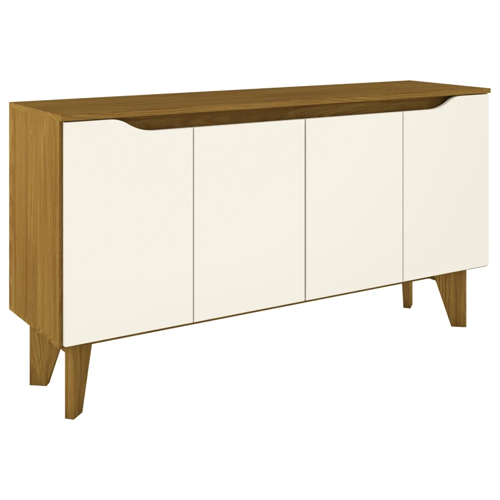 Buffet Para Sala De Jantar 04 Portas Quartzo Nature/Off White - Henn