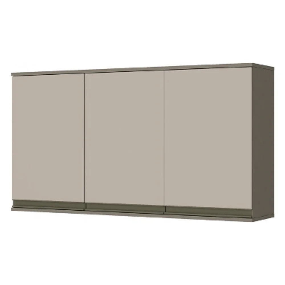 Armário Aéreo 120cm 3 Portas 100% MDF Connect Duna/Cristal - Henn