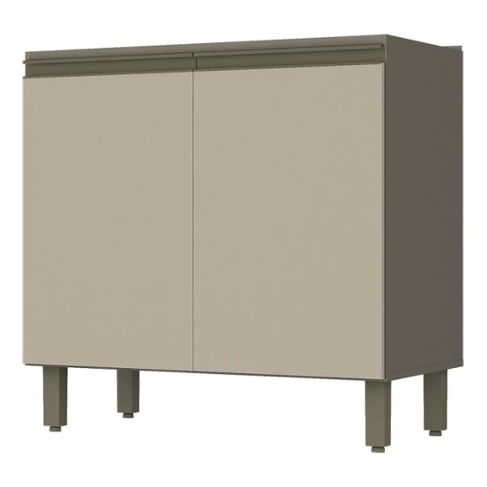 Balcão 80cm 2 Portas 100% MDF Sem Tampo Connect Duna/Cristal - Henn