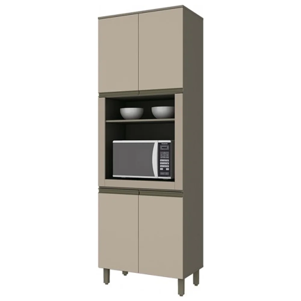 Torre Quente 4 Portas 2 Nichos 100% MDF Connect Duna/Cristal - Henn