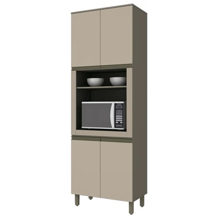 Torre Quente 4 Portas 2 Nichos 100% MDF Connect Duna/Cristal - Henn