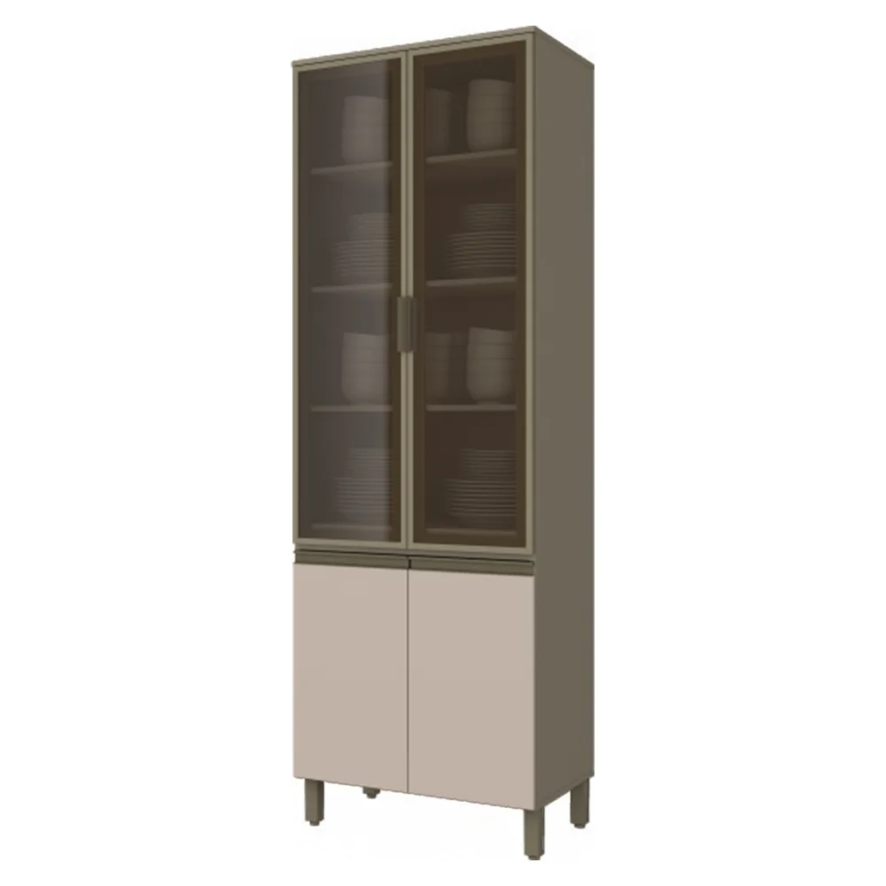 Cristaleira Para Cozinha 4 Portas Connect Duna/Cristal - Henn