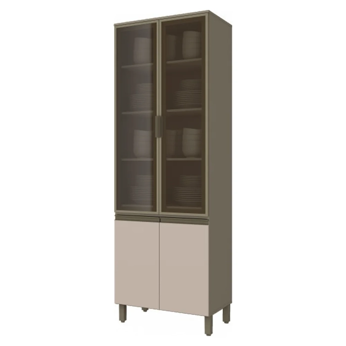 Cristaleira Para Cozinha 4 Portas Connect Duna/Cristal - Henn