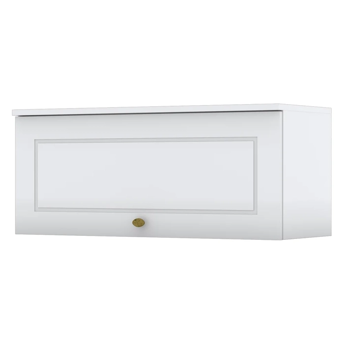 Armário Aéreo 80cm 1 Porta Basculante 100% MDF Americana Branco HP - Henn