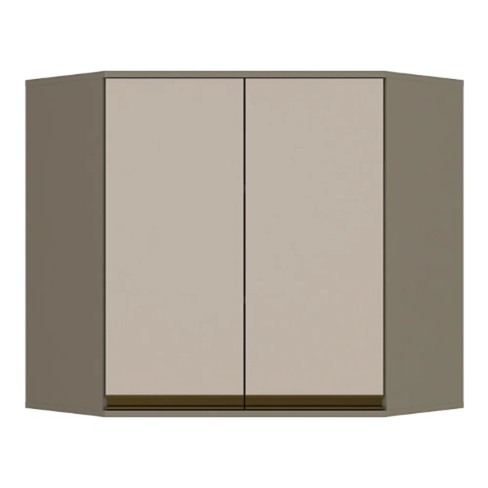 Armário Aéreo Canto Oblíquo 2 Portas 100% MDF Connect Duna/Cristal - Henn