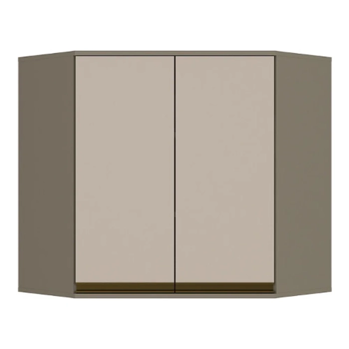 Armário Aéreo Canto Oblíquo 2 Portas 100% MDF Connect Duna/Cristal - Henn