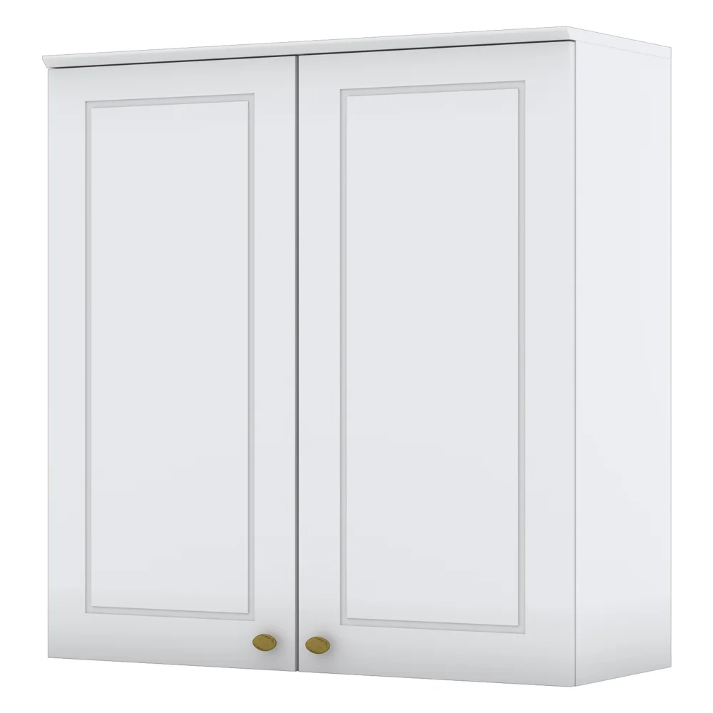 Armário Aéreo 80cm 2 Portas 100% MDF Americana Branco HP - Henn