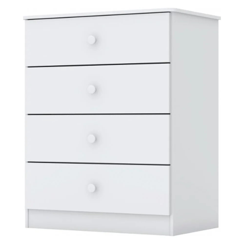 Cômoda Infantil 4 Gavetas Labirinto Branco HP - Henn