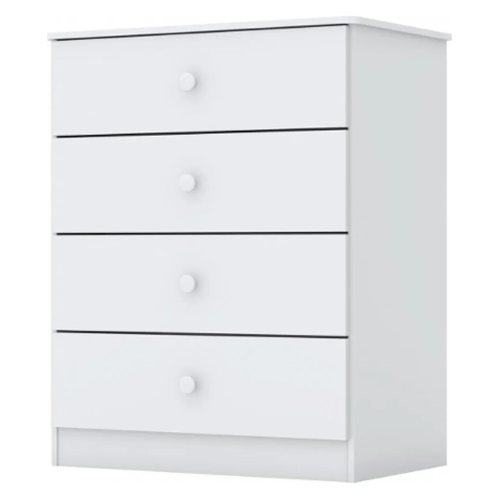 Cômoda Infantil 4 Gavetas Labirinto Branco HP - Henn
