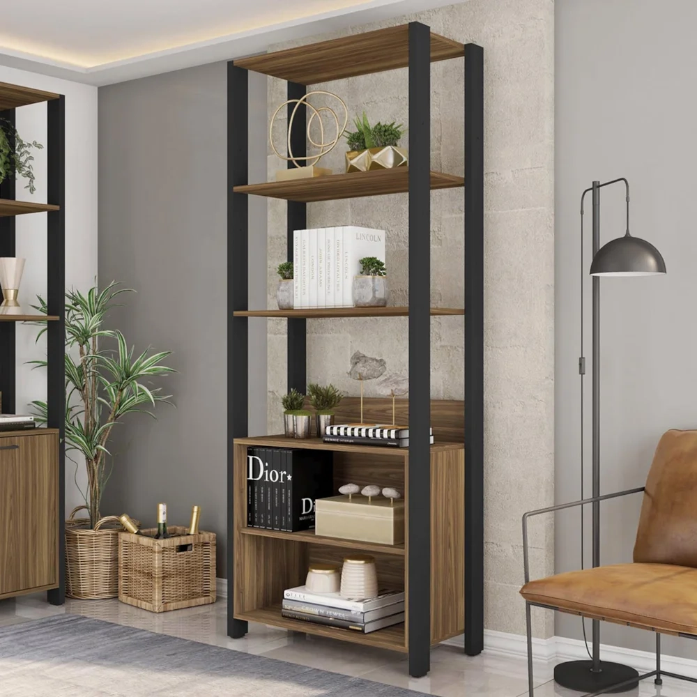 Guarda Roupa Solteiro Closet 73cm Prateleira Una Mel/Preto C01 - Mpozenato