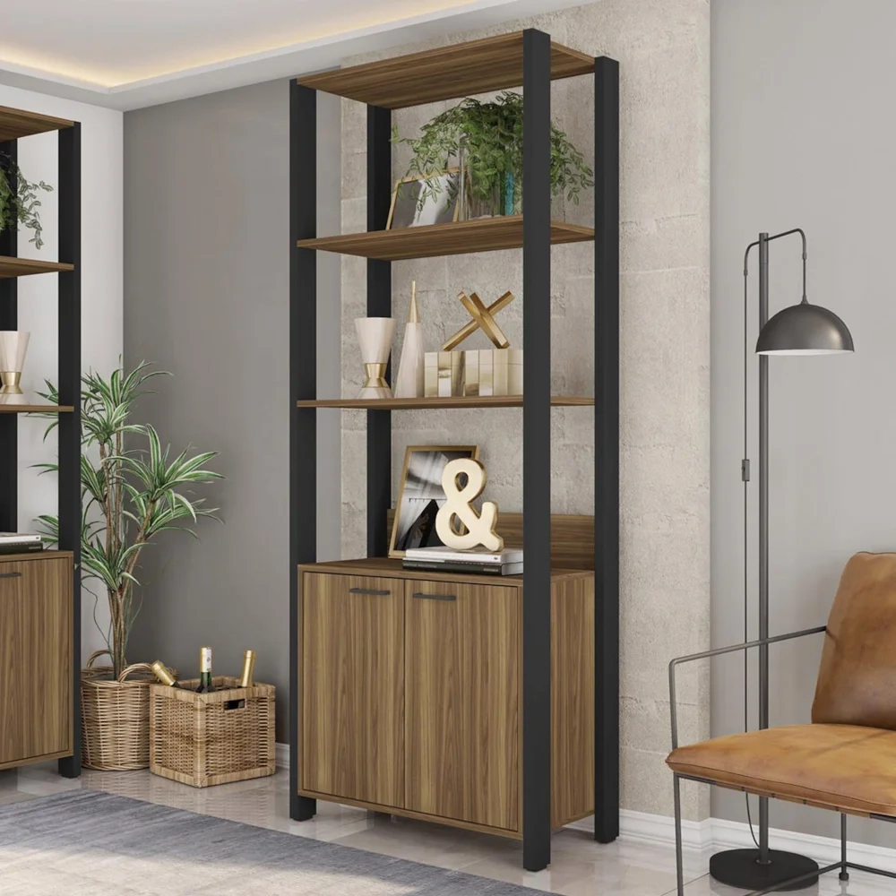 Guarda Roupa Solteiro Closet 73cm 2 Portas Una Mel/Preto C01 - Mpozenato