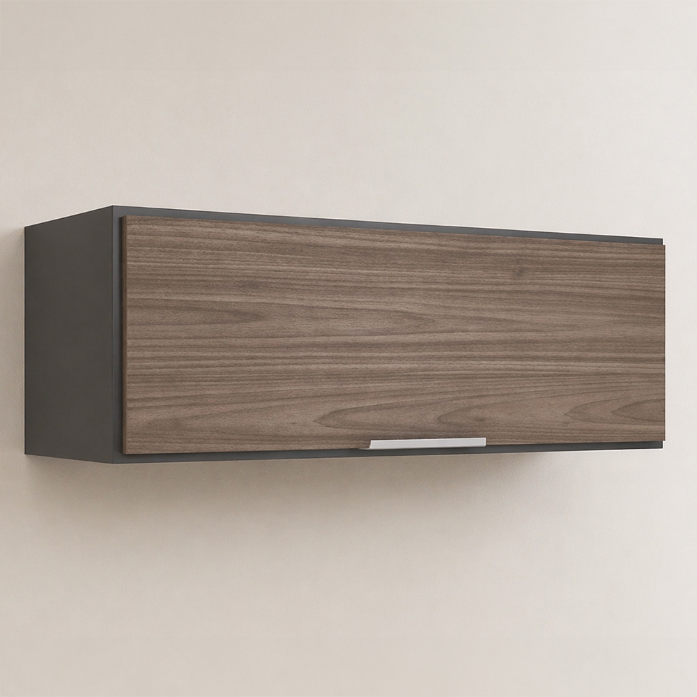 Armário de Cozinha Aéreo 70cm Pérola Z34 Grafite/Freijó     - Mpozenato