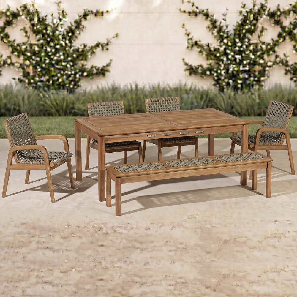 Mesa Madeira 180cm 4 Cadeiras e 1 Banco Gourmet Tenza Jatobá/Rami C17 - Mpozenato
