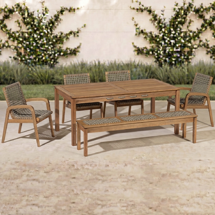 Mesa Madeira 180cm 4 Cadeiras e 1 Banco Gourmet Tenza Jatobá/Rami C17 - Mpozenato