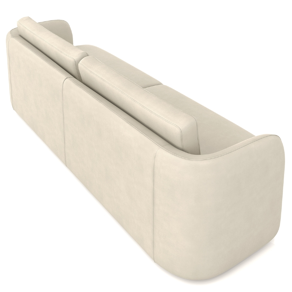 Sofá 3 Lugares 220cm Sala de Estar Karib Veludo Bege Z08    - Mpozenato